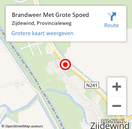 Locatie op kaart van de 112 melding: Brandweer Met Grote Spoed Naar Zijdewind, Provincialeweg op 8 juni 2016 07:55