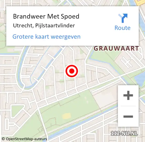 Locatie op kaart van de 112 melding: Brandweer Met Spoed Naar Utrecht, Pijlstaartvlinder op 8 juni 2016 08:11