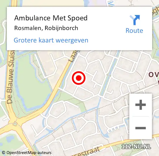 Locatie op kaart van de 112 melding: Ambulance Met Spoed Naar Rosmalen, Robijnborch op 8 juni 2016 08:52