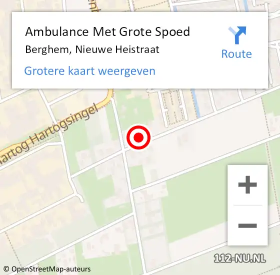 Locatie op kaart van de 112 melding: Ambulance Met Grote Spoed Naar Berghem, Nieuwe Heistraat op 8 juni 2016 09:34