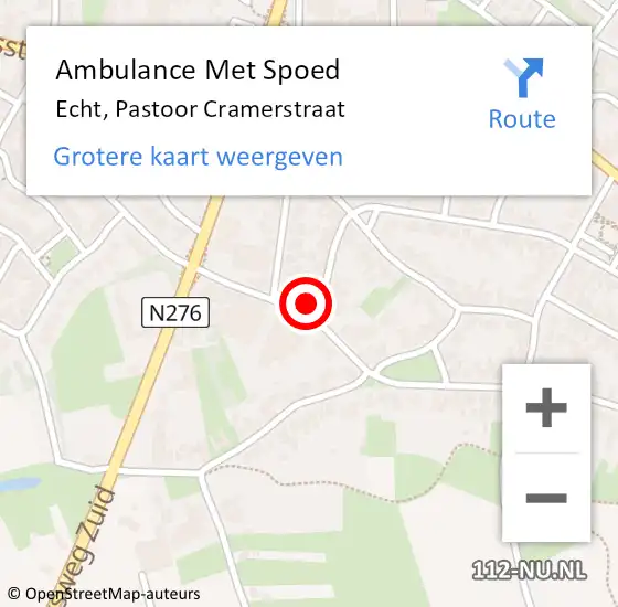 Locatie op kaart van de 112 melding: Ambulance Met Spoed Naar Echt, Pastoor Cramerstraat op 8 juni 2016 09:57