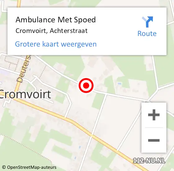 Locatie op kaart van de 112 melding: Ambulance Met Spoed Naar Cromvoirt, Achterstraat op 8 juni 2016 09:58