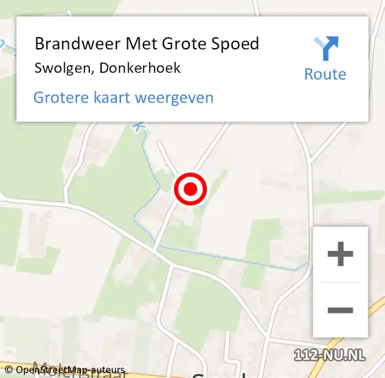 Locatie op kaart van de 112 melding: Brandweer Met Grote Spoed Naar Swolgen, Donkerhoek op 8 juni 2016 10:28