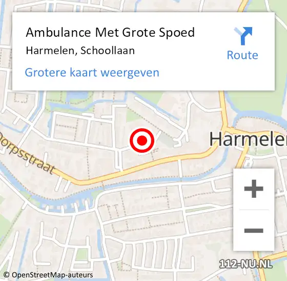 Locatie op kaart van de 112 melding: Ambulance Met Grote Spoed Naar Harmelen, Schoollaan op 8 juni 2016 11:47