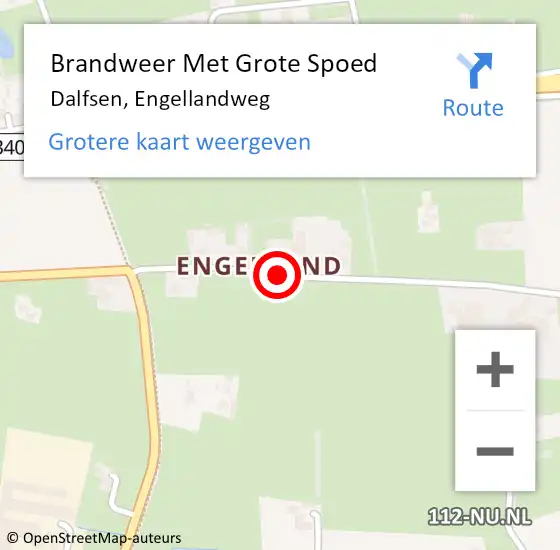 Locatie op kaart van de 112 melding: Brandweer Met Grote Spoed Naar Dalfsen, Engellandweg op 8 juni 2016 11:50