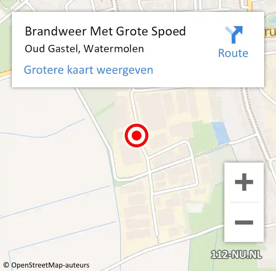 Locatie op kaart van de 112 melding: Brandweer Met Grote Spoed Naar Oud Gastel, Watermolen op 8 juni 2016 13:46