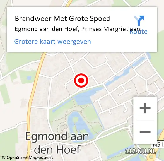 Locatie op kaart van de 112 melding: Brandweer Met Grote Spoed Naar Egmond aan den Hoef, Prinses Margrietlaan op 8 juni 2016 14:57