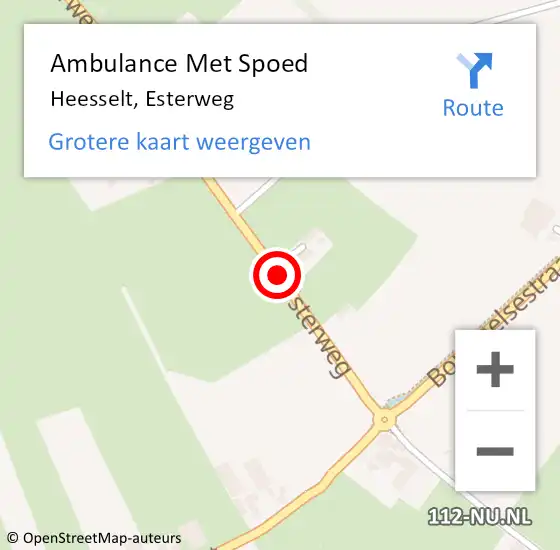 Locatie op kaart van de 112 melding: Ambulance Met Spoed Naar Heesselt, Esterweg op 8 juni 2016 15:08