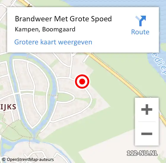 Locatie op kaart van de 112 melding: Brandweer Met Grote Spoed Naar Kampen, Boomgaard op 8 juni 2016 18:08