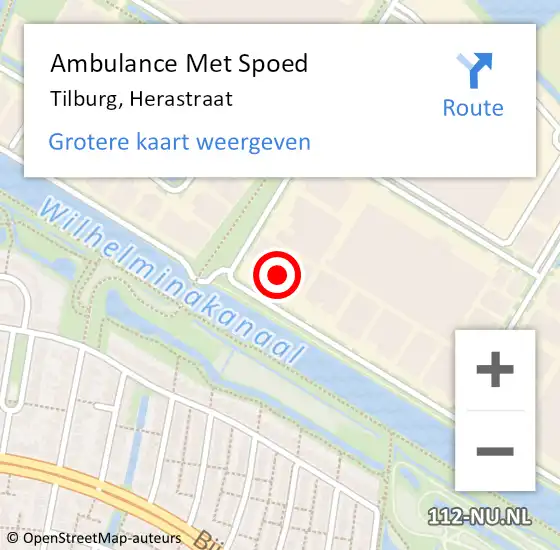 Locatie op kaart van de 112 melding: Ambulance Met Spoed Naar Tilburg, Herastraat op 8 juni 2016 18:14