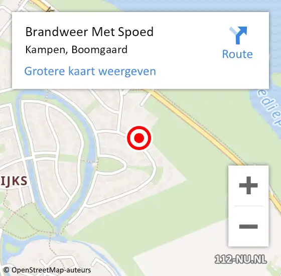 Locatie op kaart van de 112 melding: Brandweer Met Spoed Naar Kampen, Boomgaard op 8 juni 2016 18:37