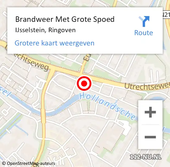 Locatie op kaart van de 112 melding: Brandweer Met Grote Spoed Naar IJsselstein, Ringoven op 8 juni 2016 20:38