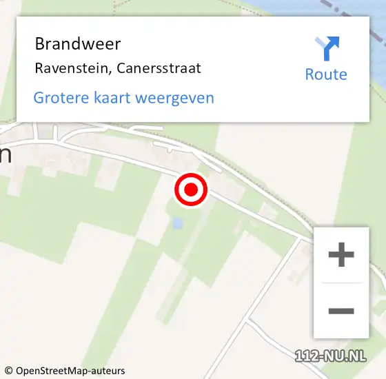 Locatie op kaart van de 112 melding: Brandweer Ravenstein, Canersstraat op 8 juni 2016 21:32