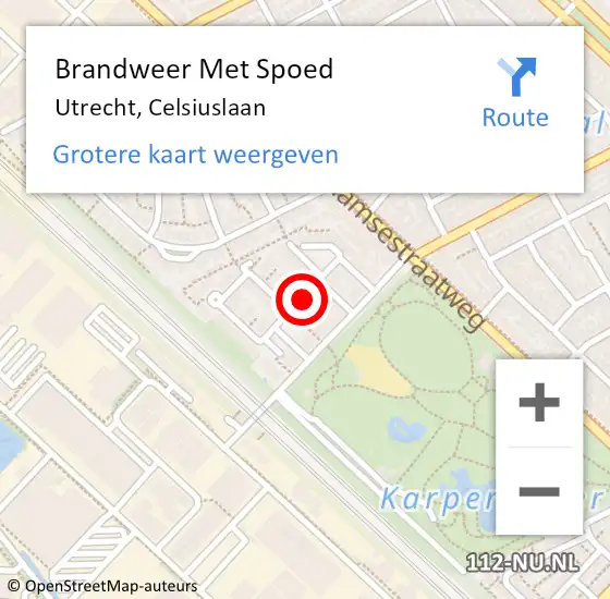 Locatie op kaart van de 112 melding: Brandweer Met Spoed Naar Utrecht, Celsiuslaan op 17 december 2013 16:17