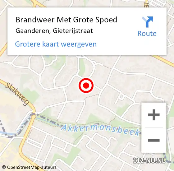 Locatie op kaart van de 112 melding: Brandweer Met Grote Spoed Naar Gaanderen, Gieterijstraat op 9 juni 2016 09:05