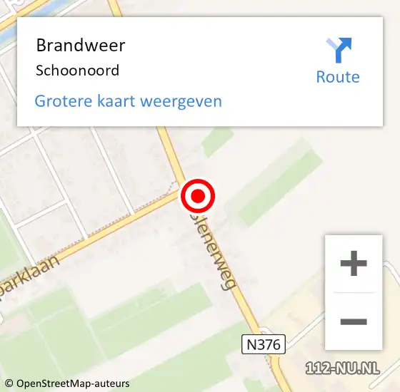 Locatie op kaart van de 112 melding: Brandweer Schoonoord op 9 juni 2016 12:44