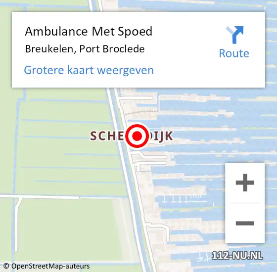 Locatie op kaart van de 112 melding: Ambulance Met Spoed Naar Breukelen, Port Broclede op 9 juni 2016 12:45