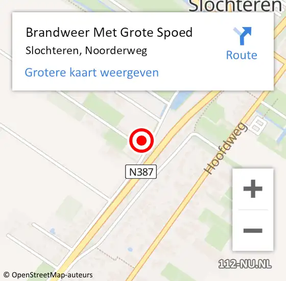 Locatie op kaart van de 112 melding: Brandweer Met Grote Spoed Naar Slochteren, Noorderweg op 9 juni 2016 14:19