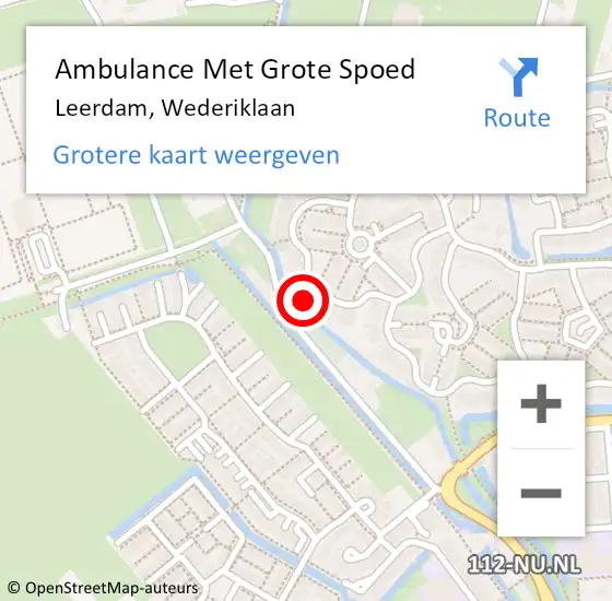 Locatie op kaart van de 112 melding: Ambulance Met Grote Spoed Naar Leerdam, Wederiklaan op 9 juni 2016 14:33