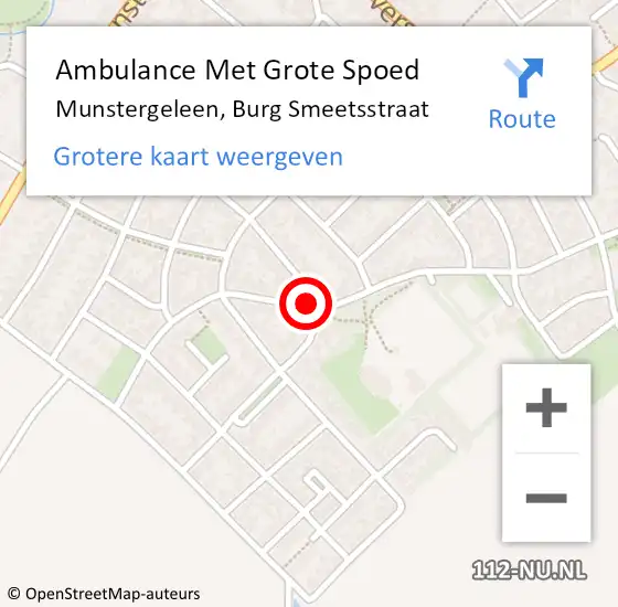 Locatie op kaart van de 112 melding: Ambulance Met Grote Spoed Naar Munstergeleen, Burg Smeetsstraat op 17 december 2013 16:56