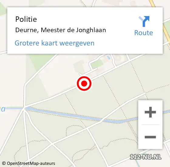 Locatie op kaart van de 112 melding: Politie Deurne, Meester De Jonghlaan op 9 juni 2016 15:18