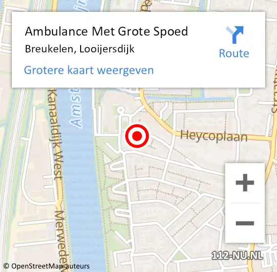 Locatie op kaart van de 112 melding: Ambulance Met Grote Spoed Naar Breukelen, Looijersdijk op 9 juni 2016 15:53