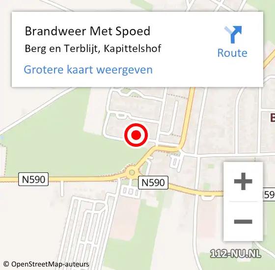 Locatie op kaart van de 112 melding: Brandweer Met Spoed Naar Berg en Terblijt, Kapittelshof op 9 juni 2016 16:25