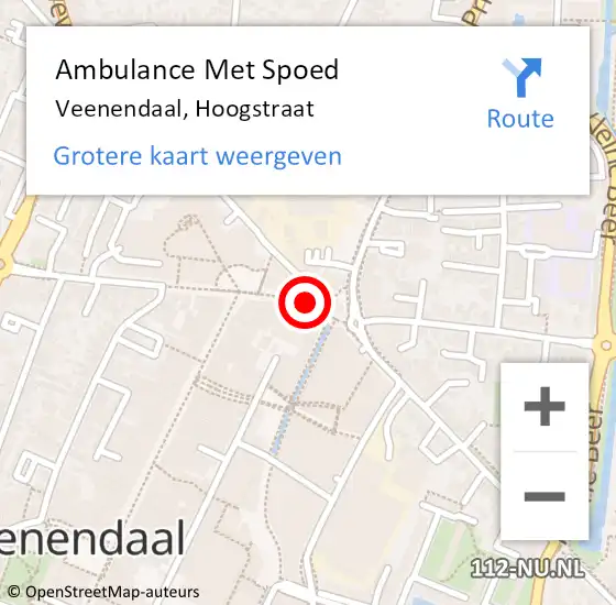 Locatie op kaart van de 112 melding: Ambulance Met Spoed Naar Veenendaal, Hoogstraat op 9 juni 2016 16:51