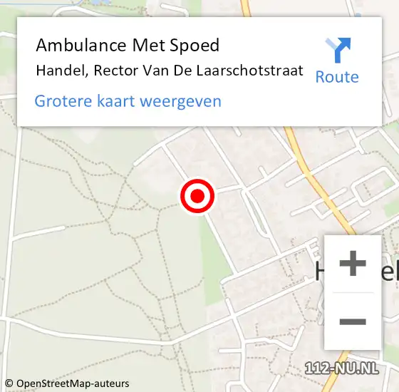 Locatie op kaart van de 112 melding: Ambulance Met Spoed Naar Handel, Rector Van De Laarschotstraat op 9 juni 2016 18:24