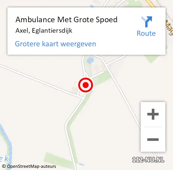 Locatie op kaart van de 112 melding: Ambulance Met Grote Spoed Naar Axel, Eglantiersdijk op 9 juni 2016 18:29