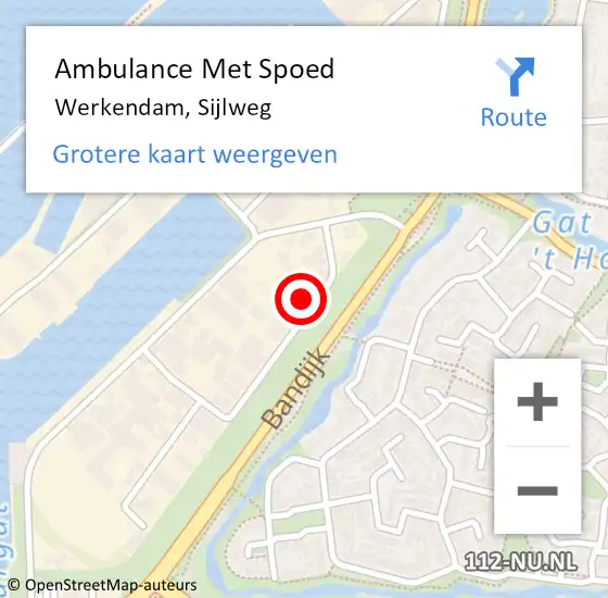 Locatie op kaart van de 112 melding: Ambulance Met Spoed Naar Werkendam, Sijlweg op 9 juni 2016 18:59