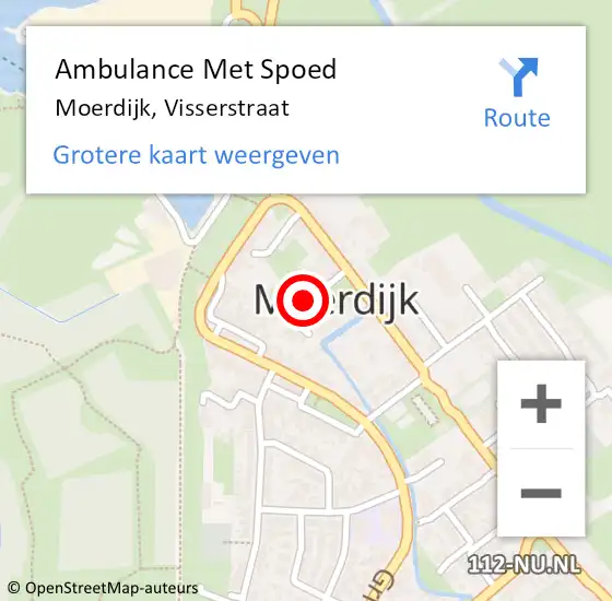 Locatie op kaart van de 112 melding: Ambulance Met Spoed Naar Moerdijk, Visserstraat op 9 juni 2016 19:48