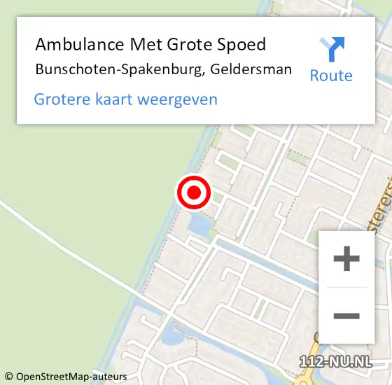 Locatie op kaart van de 112 melding: Ambulance Met Grote Spoed Naar Bunschoten-Spakenburg, Geldersman op 9 juni 2016 19:58