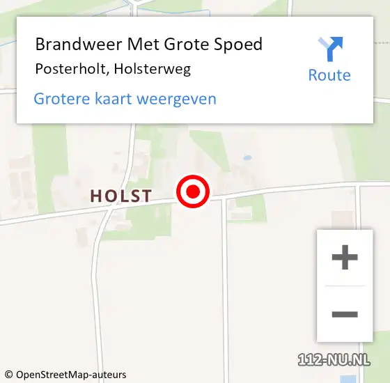 Locatie op kaart van de 112 melding: Brandweer Met Grote Spoed Naar Posterholt, Holsterweg op 9 juni 2016 20:01