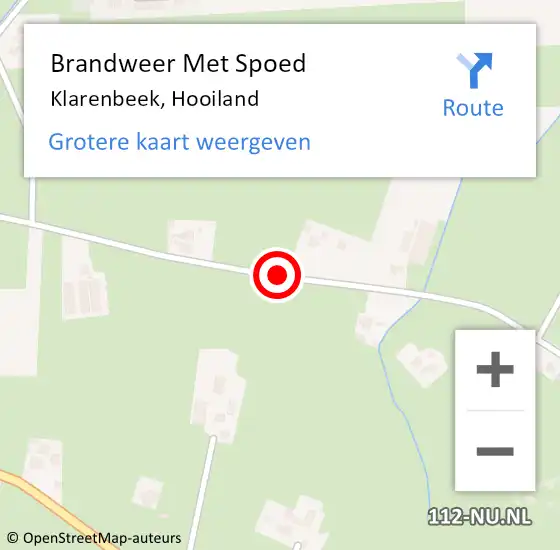 Locatie op kaart van de 112 melding: Brandweer Met Spoed Naar Klarenbeek, Hooiland op 9 juni 2016 21:03