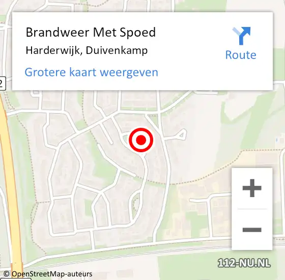 Locatie op kaart van de 112 melding: Brandweer Met Spoed Naar Harderwijk, Duivenkamp op 9 juni 2016 21:35