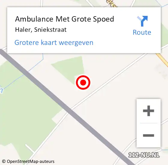 Locatie op kaart van de 112 melding: Ambulance Met Grote Spoed Naar Haler, Sniekstraat op 9 juni 2016 22:18