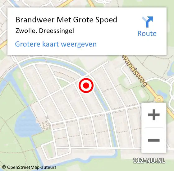 Locatie op kaart van de 112 melding: Brandweer Met Grote Spoed Naar Zwolle, Dreessingel op 9 juni 2016 23:14