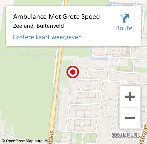 Locatie op kaart van de 112 melding: Ambulance Met Grote Spoed Naar Zeeland, Buitenveld op 10 juni 2016 03:00