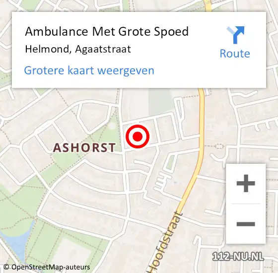 Locatie op kaart van de 112 melding: Ambulance Met Grote Spoed Naar Helmond, Agaatstraat op 10 juni 2016 07:17