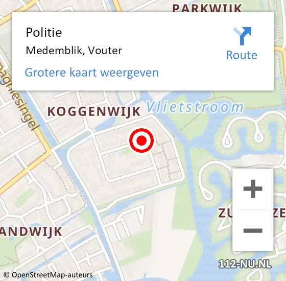 Locatie op kaart van de 112 melding: Politie Medemblik, Vouter op 10 juni 2016 07:48