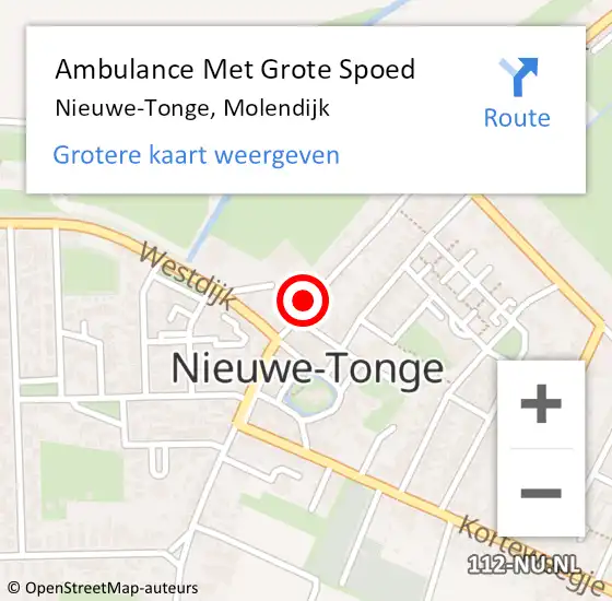 Locatie op kaart van de 112 melding: Ambulance Met Grote Spoed Naar Nieuwe-Tonge, Molendijk op 17 december 2013 17:59