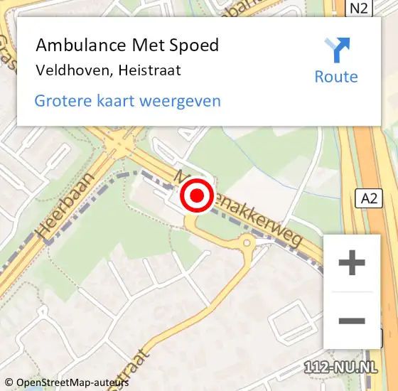 Locatie op kaart van de 112 melding: Ambulance Met Spoed Naar Veldhoven, Heistraat op 10 juni 2016 10:06