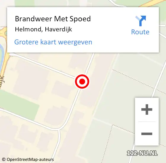 Locatie op kaart van de 112 melding: Brandweer Met Spoed Naar Helmond, Haverdijk op 16 september 2013 12:49