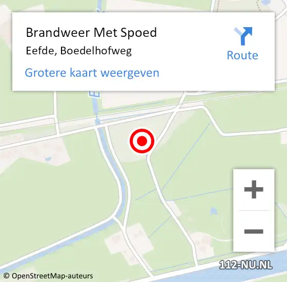 Locatie op kaart van de 112 melding: Brandweer Met Spoed Naar Eefde, Boedelhofweg op 10 juni 2016 10:36