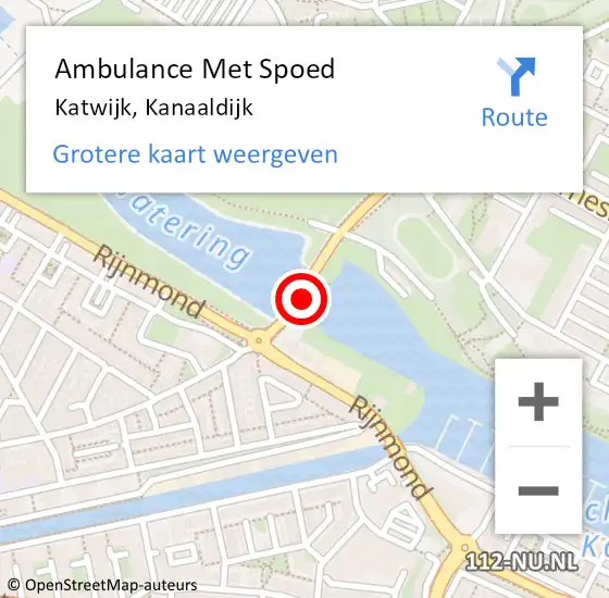 Locatie op kaart van de 112 melding: Ambulance Met Spoed Naar Katwijk, Kanaaldijk op 10 juni 2016 11:25