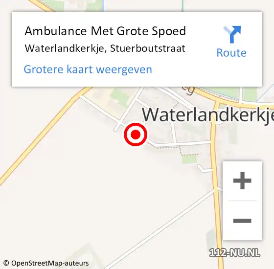 Locatie op kaart van de 112 melding: Ambulance Met Grote Spoed Naar Waterlandkerkje, Stuerboutstraat op 17 december 2013 18:25