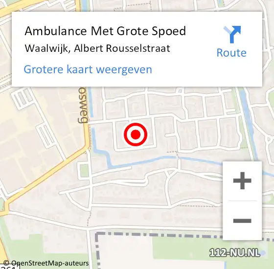 Locatie op kaart van de 112 melding: Ambulance Met Grote Spoed Naar Waalwijk, Albert Rousselstraat op 10 juni 2016 12:04