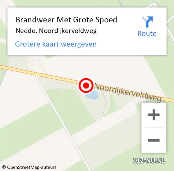 Locatie op kaart van de 112 melding: Brandweer Met Grote Spoed Naar Neede, Noordijkerveldweg op 10 juni 2016 13:03