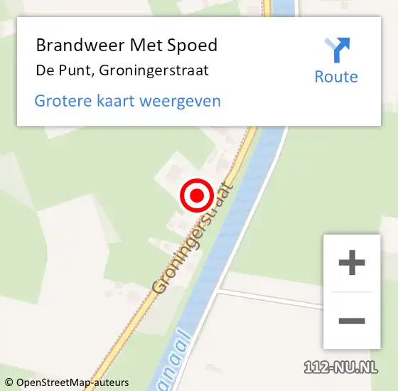 Locatie op kaart van de 112 melding: Brandweer Met Spoed Naar De Punt, Groningerstraat op 10 juni 2016 13:58